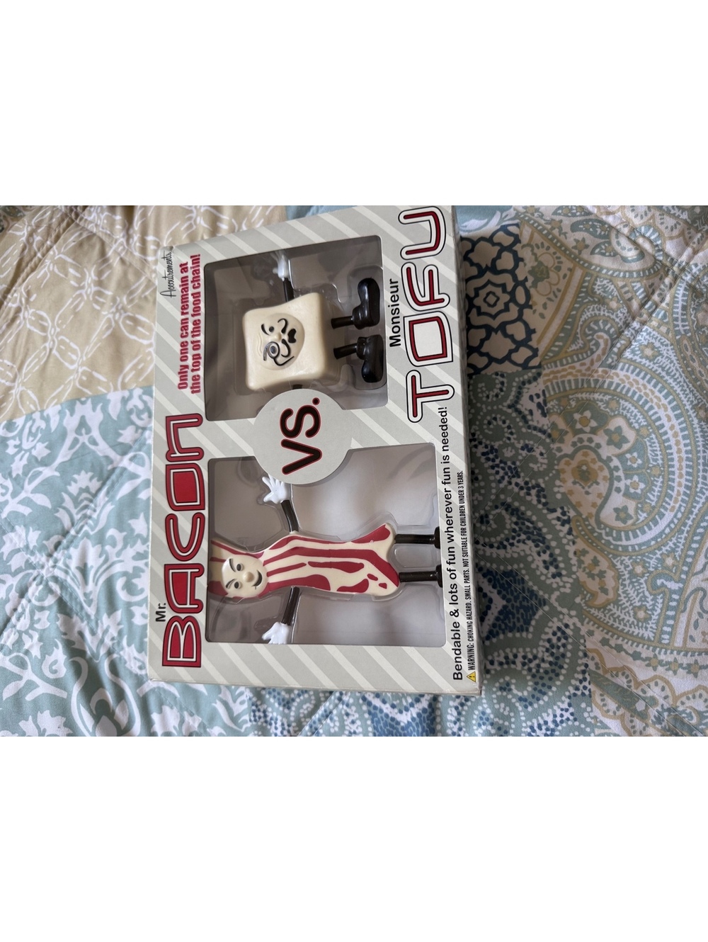 Accoutrements Mr Bacon vs Monsieur Tofu Bendable Action Figures Set Novelty Toy